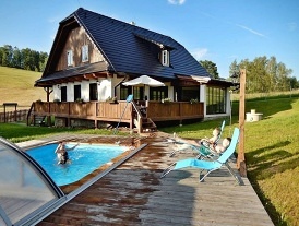 Chalupa Pekařov - bazén, sauna a vířivka